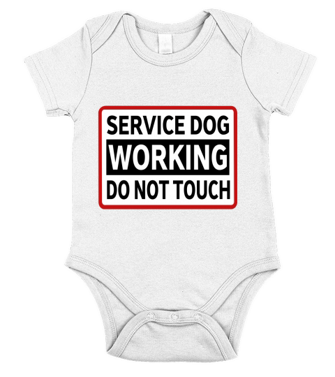 Service Dog Working T-Shirts Short Sleeve Baby One-Piece