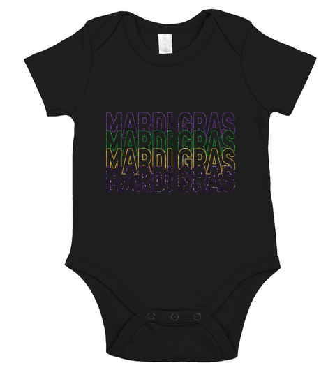 Mardi gras Short Sleeve Baby One-Piece