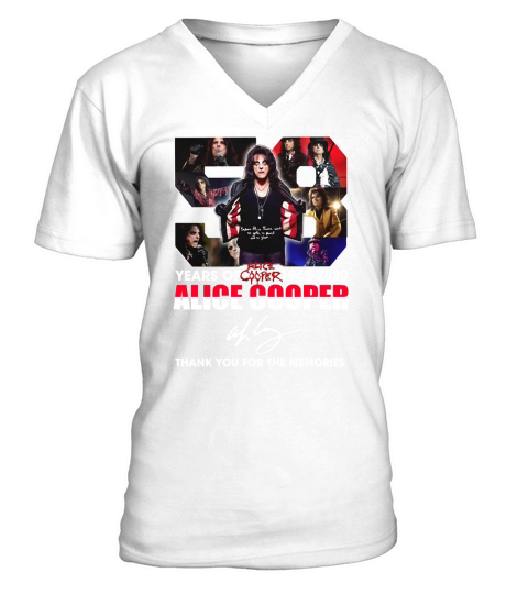 58 years of 1962 2020 Alice Cooper thank you for the memories signature V-Neck T-shirt