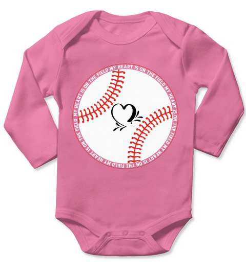 My heart is on the field(1) Long Sleeve Baby One-Piece