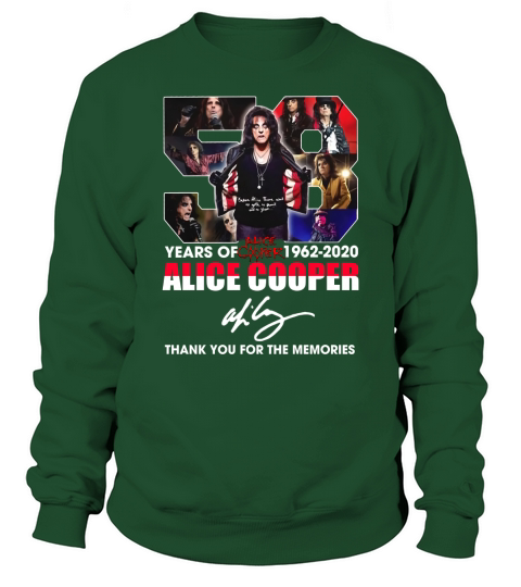 58 years of 1962 2020 Alice Cooper thank you for the memories signature Sweatshirt Unisex