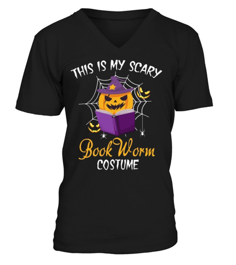 This Is My Scary Bookworm Costume V-Neck T-shirt