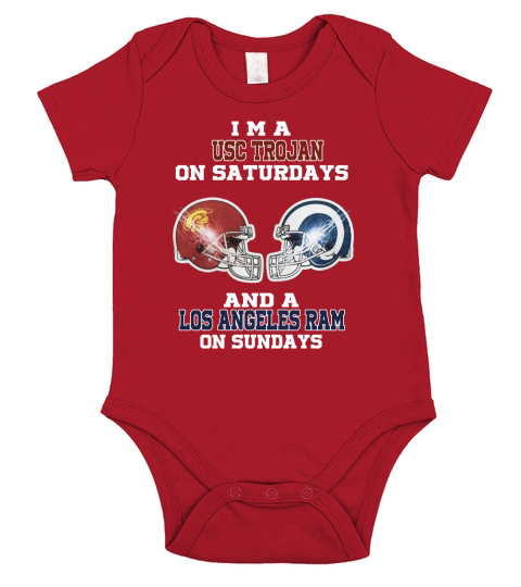 I’m a USC Trojan on Saturdays and a Los Angeles Ram on Sundays shirt Short Sleeve Baby One-Piece