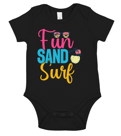 Fun Sand Surf Summer Short Sleeve Baby One-Piece