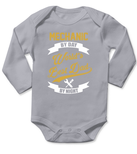Mechanic By Day - Gift For Dad Long Sleeve Baby One-Piece