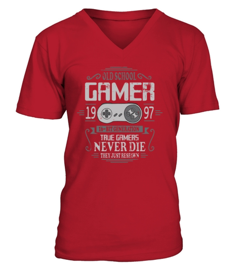 Old School Gamer 1997 Birthday V-Neck T-shirt