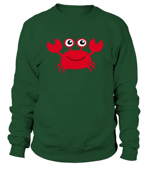 Red Crab T-Shirt Crusty Cartoon Crab Beach Critter Shirt Sweatshirt Unisex