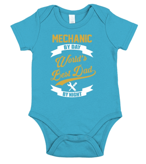 Mechanic By Day - Gift For Dad Short Sleeve Baby One-Piece