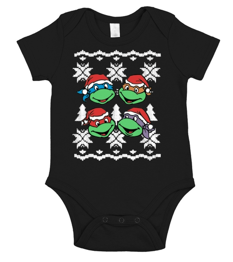 Awesome Teenage Mutant Ninja Turtles Christmas Sweater shirt Short Sleeve Baby One-Piece