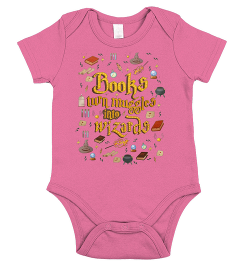 Books turns muggles into wizards T-Shirt Short Sleeve Baby One-Piece