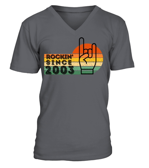 Vintage Retro 2003 18Th Birthday Gift 18 Years Old V-Neck T-shirt