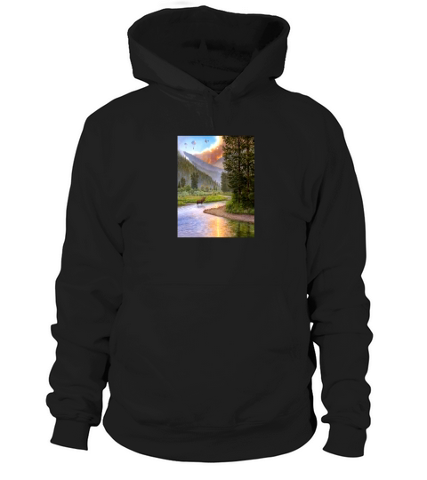 Monte Dolack Smokejumping Red Skies Over Rock Creek T-shirt Hoodie Unisex