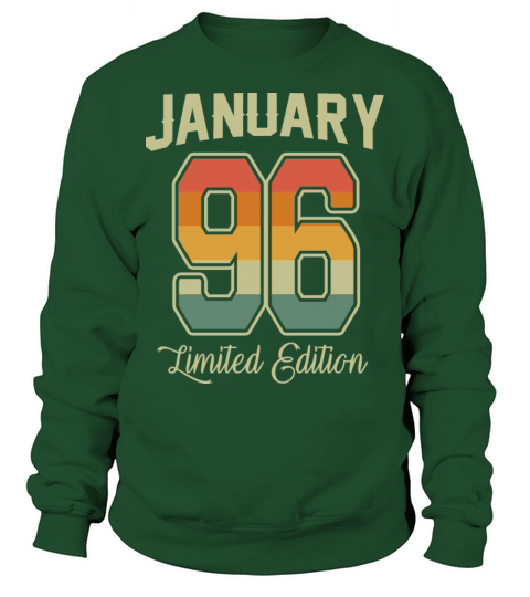 Vintage 25th Birthday January 1996 Sports Gift Sweatshirt Unisex