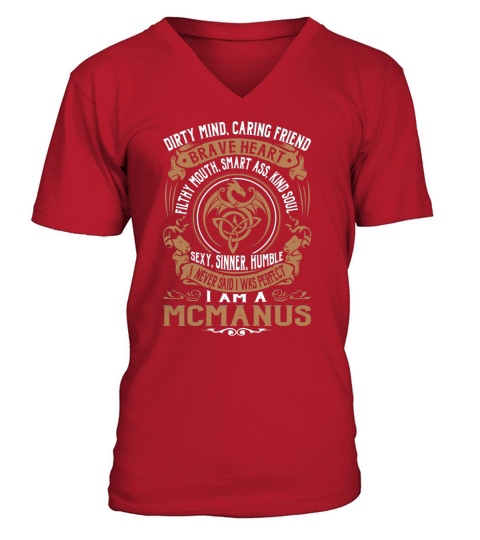 MCMANUS Brave Heart Dragon Name Shirts V-Neck T-shirt