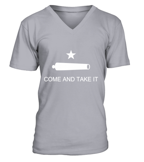 Texas Come and Take it flag in white V-Neck T-shirt