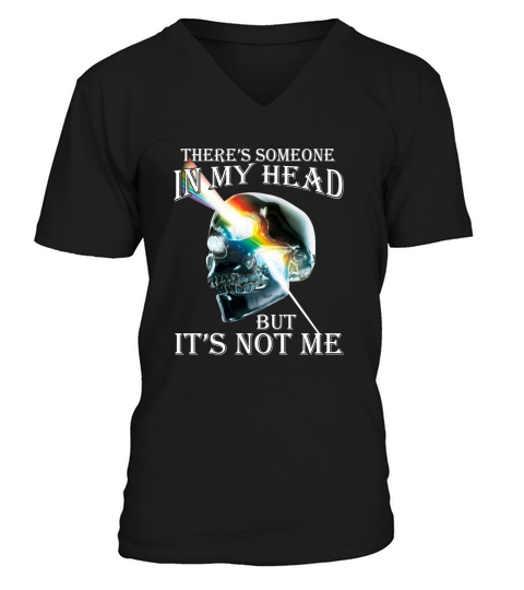 Theres Someone In My Head But Its Not Me Skull Pink Floyd Lgbt V-Neck T-shirt