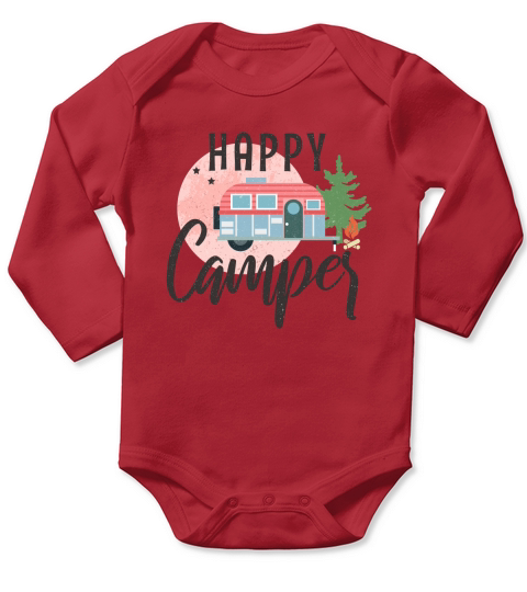 Happy camper(1) Long Sleeve Baby One-Piece