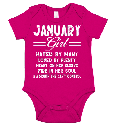 January Girl Hated By Many Loved By Plenty Short Sleeve Baby One-Piece