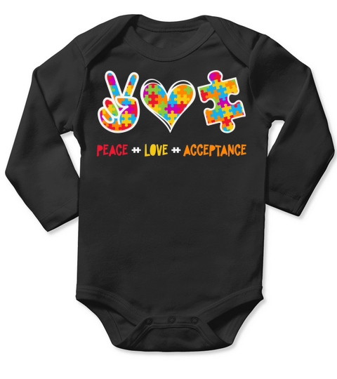 Peace love acceptance Long Sleeve Baby One-Piece