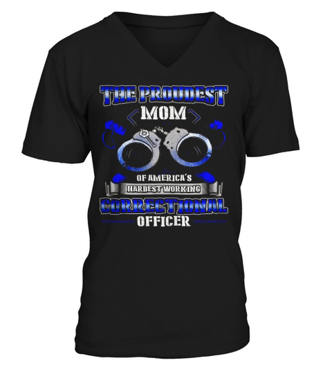Proudest Mom Correctional Officer Premium Tshirt Black Women B0784KBWB5 1 V-Neck T-shirt
