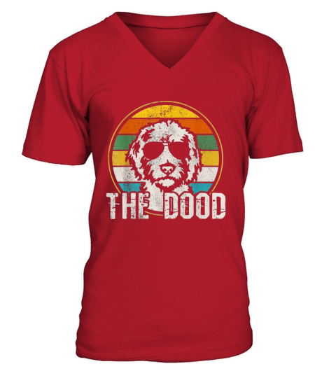 Goldendoodle The Dood Vintage Retro Dog V-Neck T-shirt