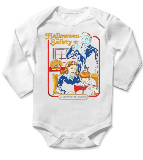 Michael Myers halloween safety a sitters guide shirt Long Sleeve Baby One-Piece