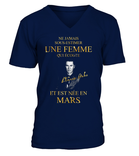 E?tienne Daho  Une femme est née en mars - Unisex Long Sleeve V-Neck T-shirt