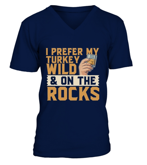 Funny Whiskey Shirt Thanksgiving Wild Turkey V-Neck T-shirt