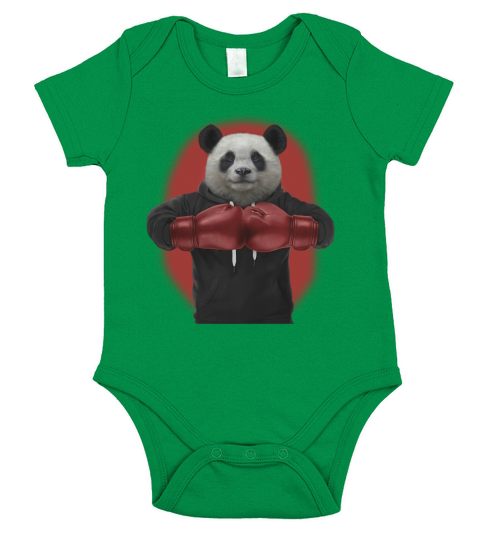 Boxing Panda Martial Arts Fighter Warrior Boxer T-Shirt Short Sleeve Baby One-Piece
