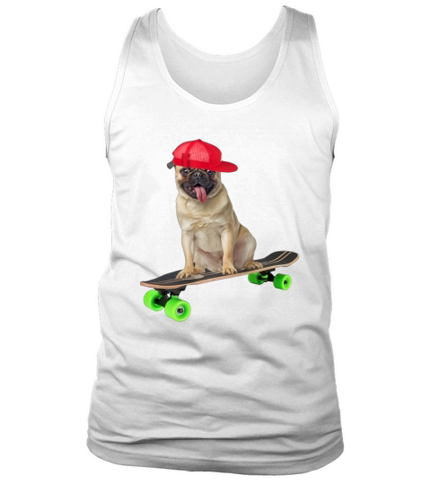 Funny Pug Shirt Dog Shirt Skateboarding Skater Trucks Shirt Tank Top Unisex