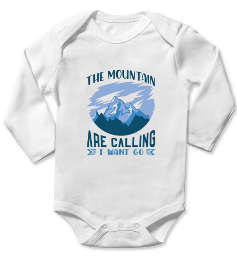The mountain are calling i want go Long Sleeve Baby One-Piece