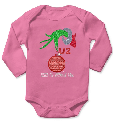 Grinch Hand Holding U2 With Or Without You Long Sleeve Baby One-Piece