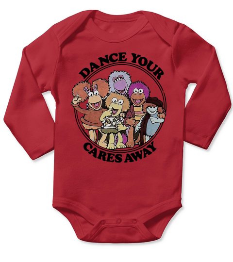 Fraggle Rock dance your cares away Long Sleeve Baby One-Piece