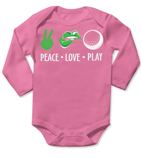 Funny Golf Peace Love Long Sleeve Baby One-Piece