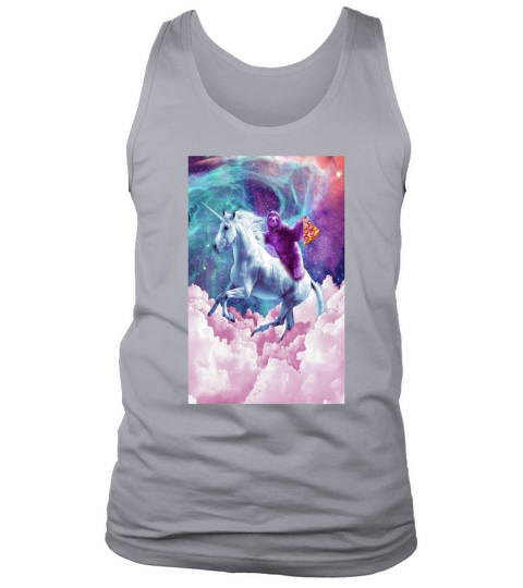 Space sloth on unicorn sloth pizza Tank Top Unisex
