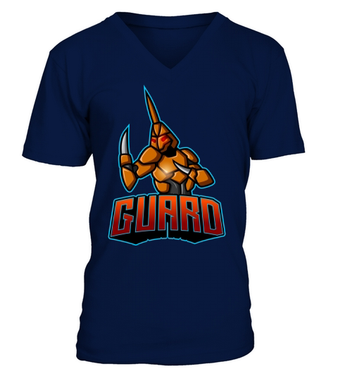 guard mascot esport logo 3 V-Neck T-shirt
