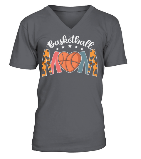 Basketball Mom Leopard Mothers Day 27565843 V-Neck T-shirt