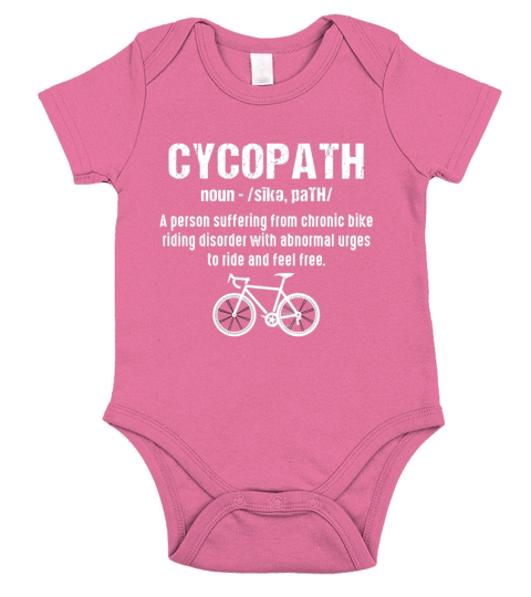 Cycopath Noun Funny Bicycle Cyclist Shirt Short Sleeve Baby One-Piece