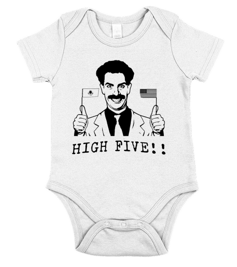 Borat saying high five! Short Sleeve Baby One-Piece