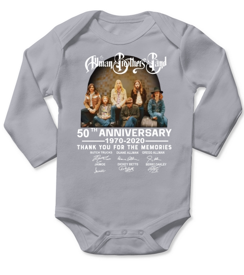 Allman Brothers Band 50th Anniversary Thank You For The Memories Signature Long Sleeve Baby One-Piece