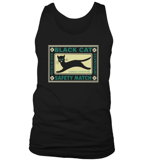 Vintage Retro Black Cat Matches Halloween Gift T-Shirt Tank Top Unisex