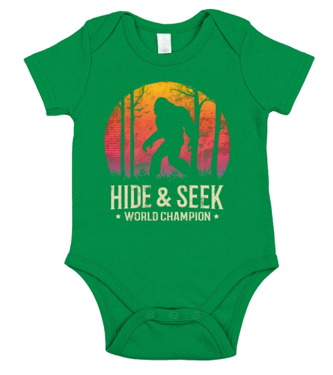 Hide and Seek World Champion Sunset Bigfoot Silhouettet Short Sleeve Baby One-Piece