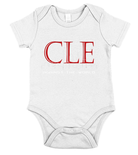Cleveland Against the World Cityscape Short Sleeve Baby One-Piece
