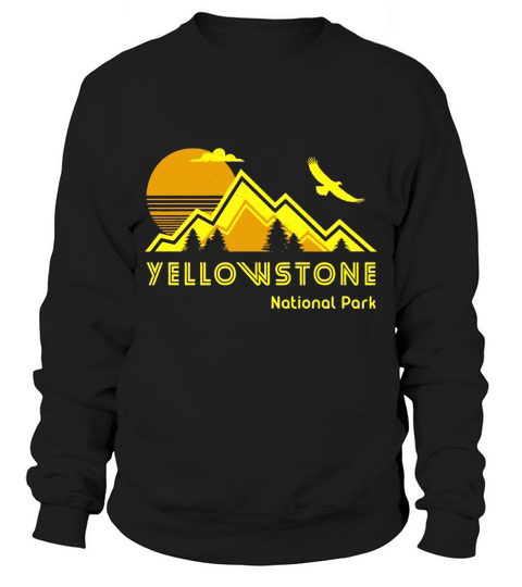 Retro Yellowstone  Distressed National Parks Sweatshirt Unisex