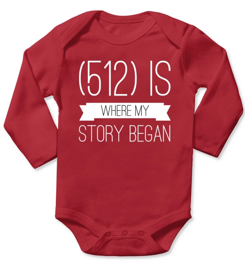 Texas 512 Area Code Tshirt Long Sleeve Baby One-Piece