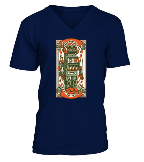vintage robot V-Neck T-shirt
