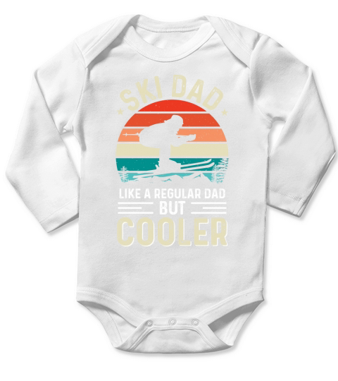 Ski Dad Fathers Day T Shirt Design Long Sleeve Baby One-Piece