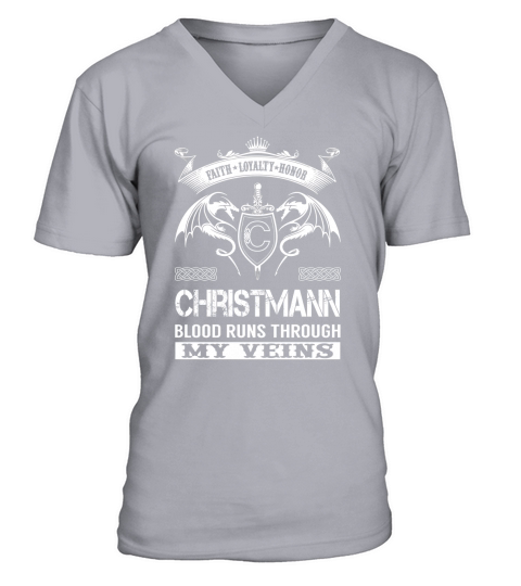 CHRISTMANN Last Name, Surname Tshirt V-Neck T-shirt