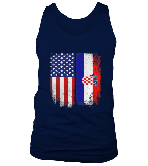 American Croatian Flag T-shirt Croatia Pride Hrvatska Tee Tank Top Unisex