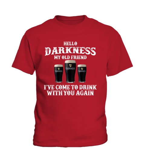 Guinness Beer Hello darkness my old friend i’ve come to drink Kids T-Shirt